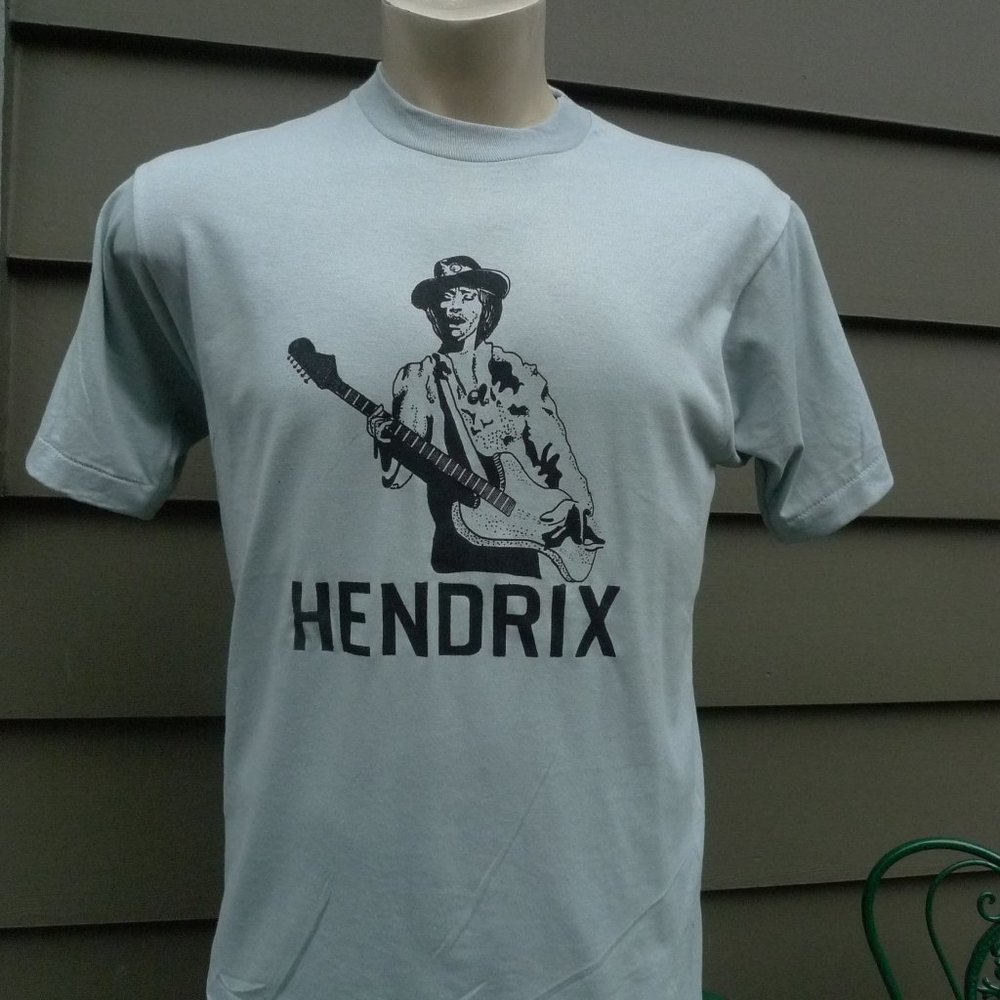 1980s Jimi Hendrix Single Stitch Shirt (C) Licensed Roach '74 * Mens M (42)